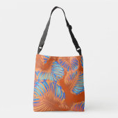 Verbrandde Oranje tropische bladeren Crossbody Tas (Achterkant)