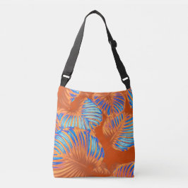 Verbrandde Oranje tropische bladeren Crossbody Tas