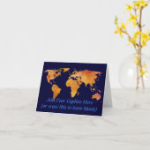 Verbrandde Oranje Wereldkaart Kaart (Gele Bloem)