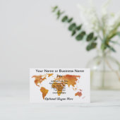 Verbrandde Oranje Wereldkaart Visitekaartje (Staand voorkant)