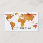 Verbrandde Oranje Wereldkaart Visitekaartje (Achterkant)