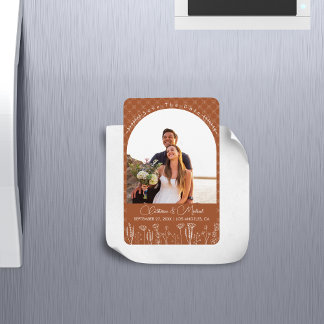 Verbrandde Oranje Wilde Bloemen Bohemiaanse Arch W Magneet