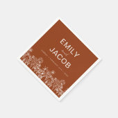 Verbrandde Oranje Wilde Bokes in Bloom Servet (Hoek)