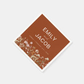 Verbrandde Oranje Wilde Bokes in Bloom Servet (Hoek)