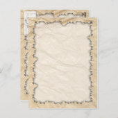 Verbrandde randen op inktpapier briefkaart (Voorkant / Achterkant)