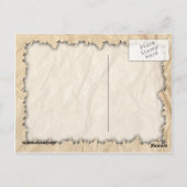 Verbrandde randen op inktpapier briefkaart (Achterkant)