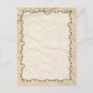 Verbrandde randen op inktpapier briefkaart