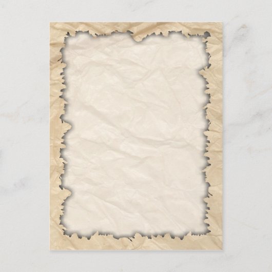 Verbrandde randen op inktpapier briefkaart (Voorkant)