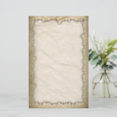 Verbrandde randen op inktpapier briefpapier (Staand voorkant)