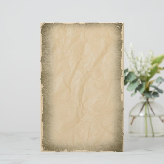 Verbrandde randen op inktpapier briefpapier (Staand voorkant)