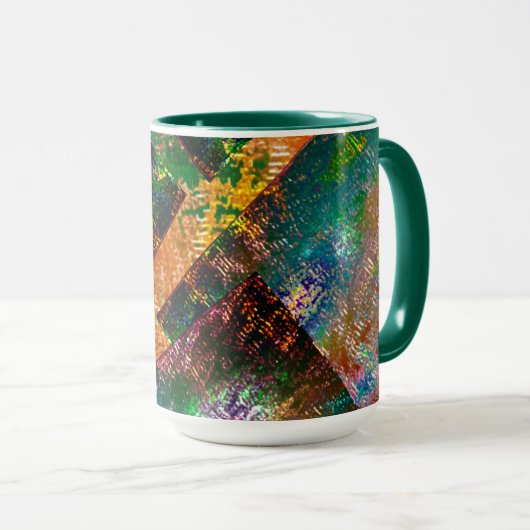 Verbrandde rustige kleurrijke en romige afbeelding mok (Voorkant rechts)