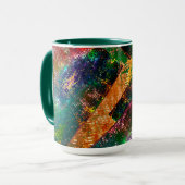 Verbrandde rustige kleurrijke en romige afbeelding mok (Voorkant links)