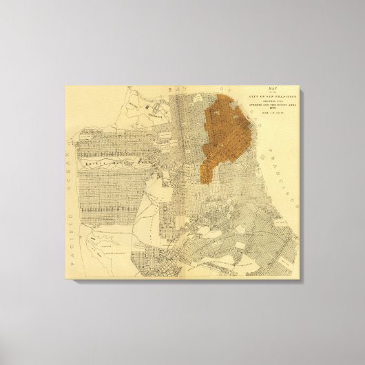 Verbrandde San Francisco, 1906 Canvas Afdruk (Voorkant)