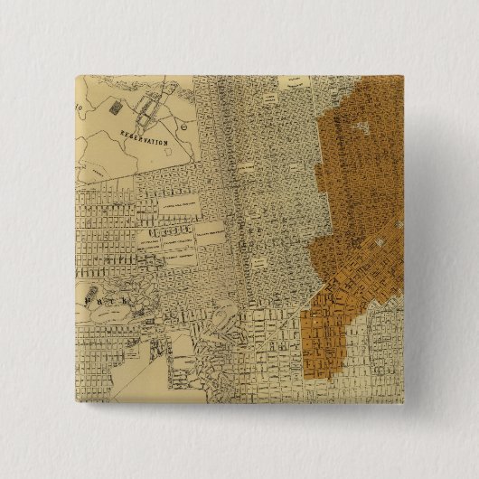 Verbrandde San Francisco, 1906 Vierkante Button 5,1 Cm (Voorkant)