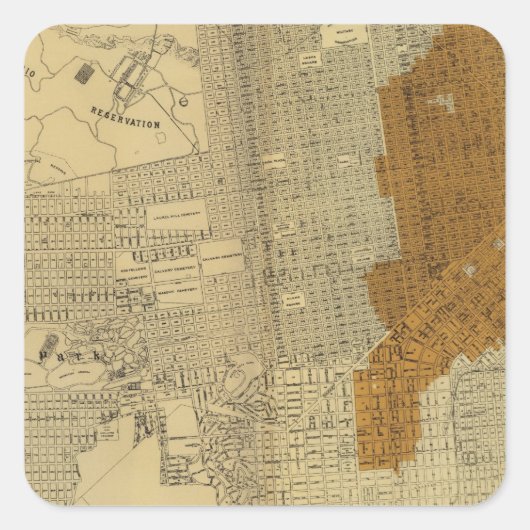 Verbrandde San Francisco, 1906 Vierkante Sticker (Voorkant)