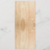 Verbrande Berg in Hout Rustieke Bruiloft Menu (Achterkant)