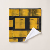 Verbrande Geel Zwart Badkamer Handdoek Sets (Wasdoekje)