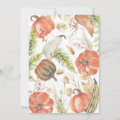 Verbrande Herfst Pompoen Herfst Bloemen Baby showe Kaart (Achterkant)