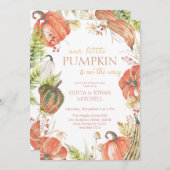 Verbrande Herfst Pompoen Herfst Bloemen Baby showe Kaart (Voorkant / Achterkant)