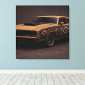 Verbrande Lucifer Klassieke Spierauto Canvas Afdruk (Insitu (Houten vloer))