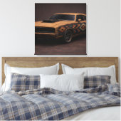 Verbrande Lucifer Klassieke Spierauto Canvas Afdruk (Insitu (Slaapkamer))