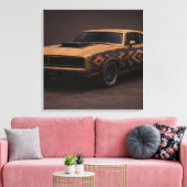 Verbrande Lucifer Klassieke Spierauto Canvas Afdruk (Insitu (Woonkamer))