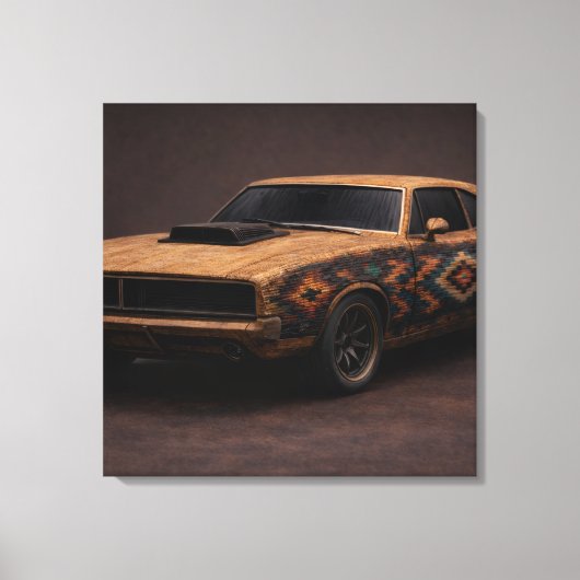 Verbrande Lucifer Klassieke Spierauto Canvas Afdruk (Voorkant)
