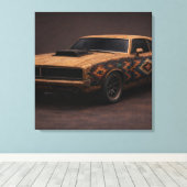 Verbrande Lucifer Klassieke Spierauto Canvas Afdruk (Insitu (Houten vloer))