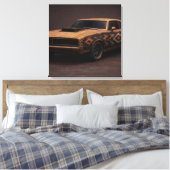 Verbrande Lucifer Klassieke Spierauto Canvas Afdruk (Insitu (Slaapkamer))