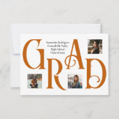 Verbrande orang drie-foto Classic & vet AFSTUDEERD Aankondiging (Voorkant)