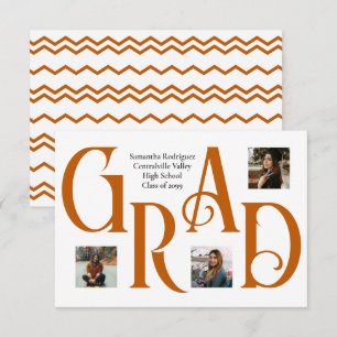 Verbrande orang drie-foto Classic & vet AFSTUDEERD Aankondiging