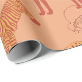 verbrande Oranje Afrikaanse dieren Cadeaupapier (Rol Hoek)