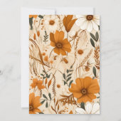 Verbrande oranje aquarel wilde bloemen bruiloft save the date (Achterkant)