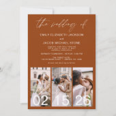 Verbrande Oranje Bruiloft Minimalistische QR-code Kaart (Voorkant)