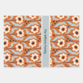 Verbrande Oranje eibloemen aangepaste naam Inpakpapier Vel (Voorkant)