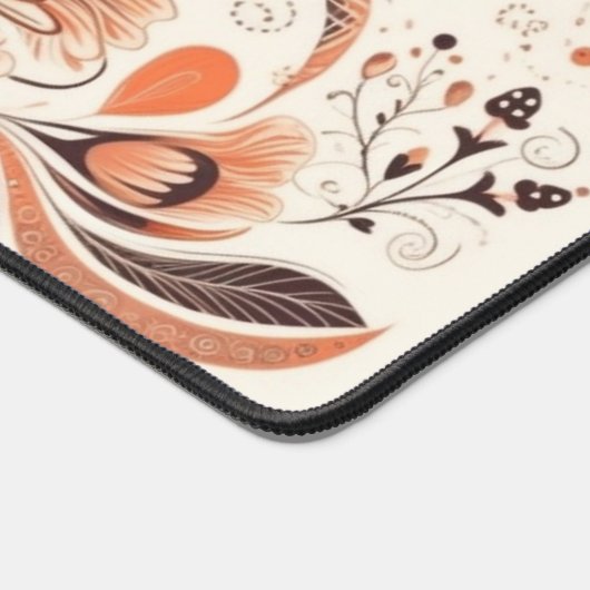 Verbrande Oranje Folk Floral Bureaumat (Hoek)