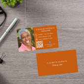 Verbrande oranje foto Qr-code sociaal Facebook-pic Visitekaartje