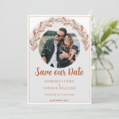 Verbrande Oranje Garland Foto Save the Date (Staand voorkant)