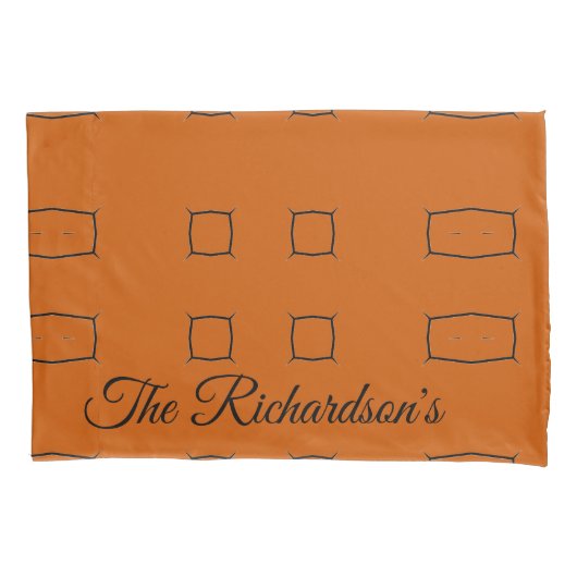 Verbrande Oranje Gepersonaliseerd Geometrisch Eenv Kussensloop (Voorkant)