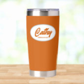 Verbrande Oranje Gestileerde Naam Trouw Bruidsmeis Geïsoleerde Drinkbeker