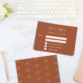 Verbrande oranje ginkgo verlaat trouwreactie RSVP Notitiekaartje