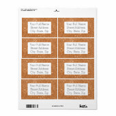 Verbrande Oranje glitter schittert Etiket (Full Sheet)
