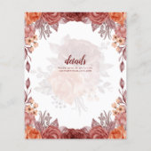 Verbrande Oranje HERFST Bloemen Botanische BRUILOF (Achterkant)