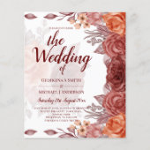 Verbrande Oranje HERFST Bloemen Botanische BRUILOF (Voorkant)