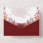 Verbrande Oranje HERFST Bloemen Botanische BRUILOF All In One Uitnodiging (Achterkant)