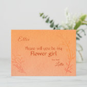 Verbrande Oranje Lijnkunst Bladeren Ombré Herfst B Kaart (Staand voorkant)