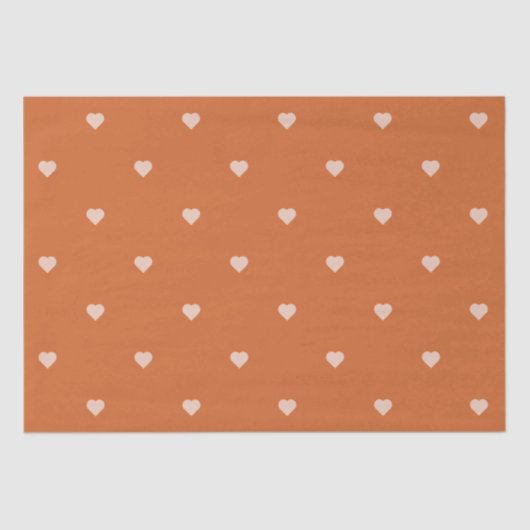 Verbrande Oranje mini harten achtergrond Tissuepapier (Voorkant)