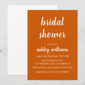 Verbrande Oranje Moderne Elegante Bruidssalon Kaart (Voorkant / Achterkant)