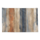 Verbrande Oranje Navy Dusty Blue Distressed Stripe Kussensloop (Achterkant-Rechts)