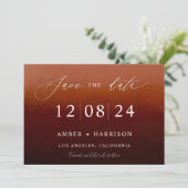 Verbrande oranje ombre donkere glamour boho bewaar kaart (Staand voorkant)